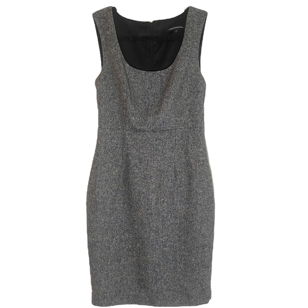 Express Mid-length A-line Dress in Grey Tweed.